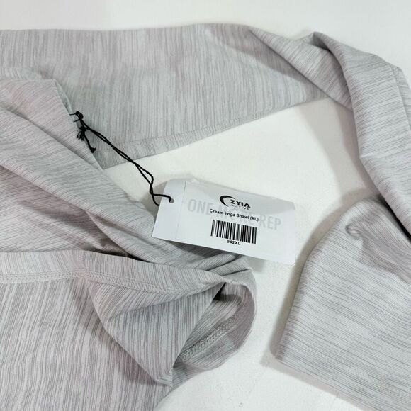 Zyia Active Top Womens XL Cream Haze Yoga Shawl Crossover Pullover Sweatshirt NW - Picture 2 of 7